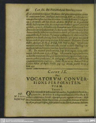 Caput IX. Vocatorum Conversione Poenitentiam