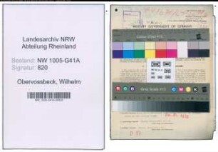 Entnazifizierung Wilhelm Obervossbeck , geb. 21.11.1889 (Polizeibeamter)
