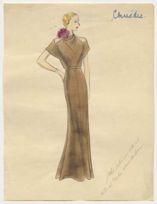 Comedie - Ein bodenlanges Kleid mit durchbrochener Schulterpartie (Archivtitel)