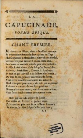 La Capucinade : Poeme epique en IV Chants