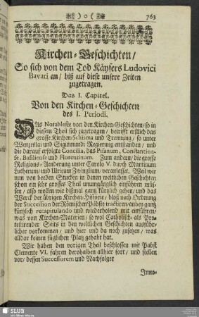 Kirchen-Geschichten, So sich von dem Tod Käysers Ludovici Bavari an, biß auf diese unsere Zeiten zugetragen