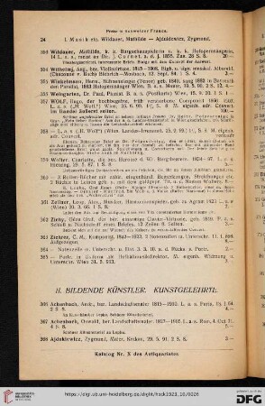 II. Bildende Künstler. Kunstgelehrte (Nr. 366-411)