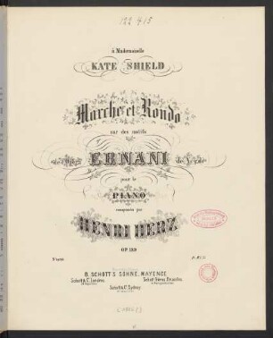 Marche et rondo sur des motifs de l'opéra Ernani de Verdi : pour le piano : op. 189