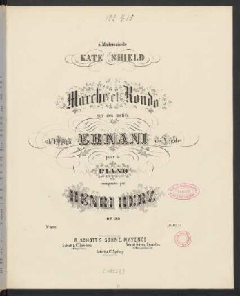 Marche et rondo sur des motifs de l'opéra Ernani de Verdi : pour le piano : op. 189