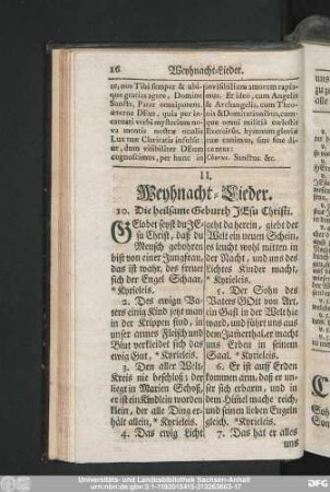 II. Weyhnacht-Lieder.
