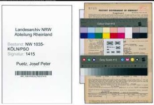 Entnazifizierung Josef Peter Puetz , geb. 06.08.1897 (Buchhalter)