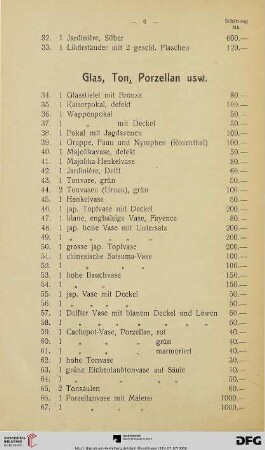 Glas, Ton, Porzellan usw. (Nr. 34-79)
