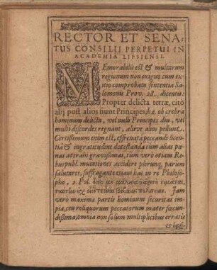 Rector Et Senatus Consilii Perpetui In Academia Lipsiensi