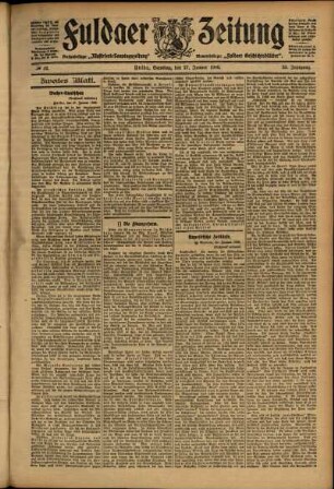 Zweite Ausgabe vom Samstag, den 27. Januar 1906.