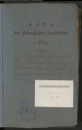Gemeinde Heinsberg ./. Beilieger wegen Zahlung des Beiliegergeldes