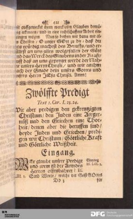 Zwölffte Predigt