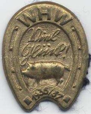 WHW-Abzeichen, Glücksbringer: Schwein, Straßensammlung im Gau Essen, vom 26./27. Dezember 1936