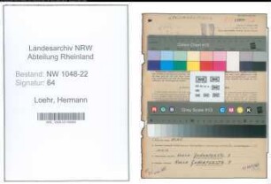 Entnazifizierung Hermann Loehr , geb. 08.04.1884 (Spediteur)
