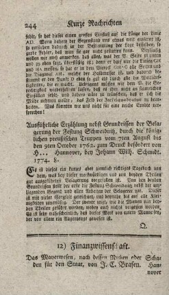 12) Finanzwissenschaft.
