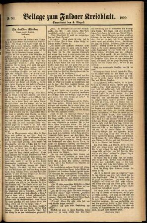 Zweite Ausgabe vom Samstag, den 04. August 1900.