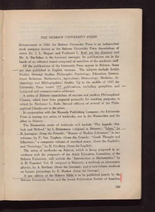 The Hebrew University Press