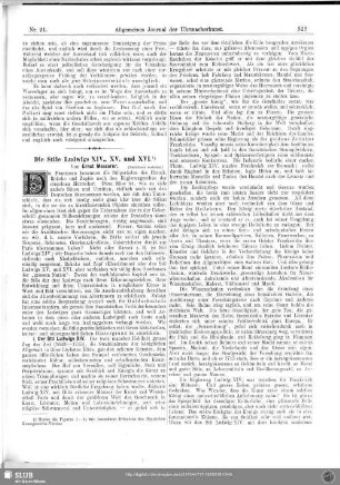 Die Stile Ludwig XIV., XV. und XVI
