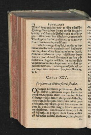 Caput XXV. Profana in diebus sacris studia.