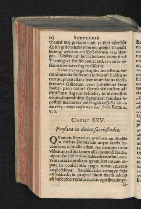 Caput XXV. Profana in diebus sacris studia.