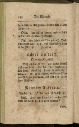 Neunter Auftritt. - Funfzehnter Auftritt.