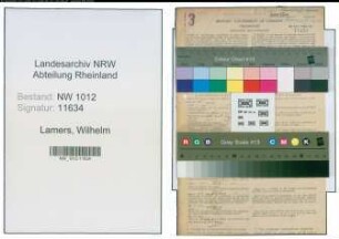 Entnazifizierung Wilhelm Lamers , geb. 11.04.1906 (Kaufm.Angest.)
