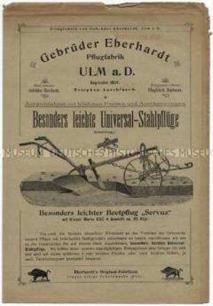 Besonders leichte Universal-Stahlpflüge.