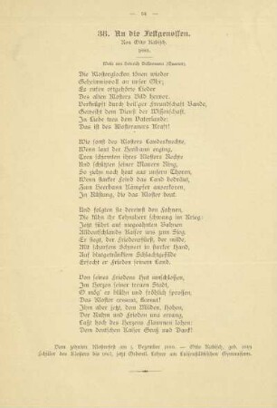 38. An die Zeitgenossen