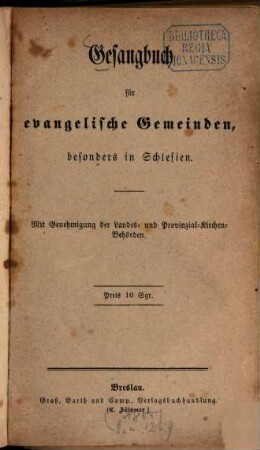 Gesangbuch für evangelische Gemeinden, besonders in Schlesien