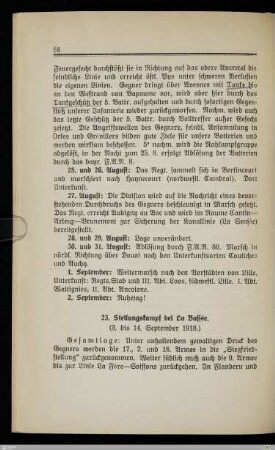 23. Stellungskampf bei La Bassée