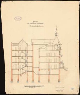 Wohnhaus Schwarzmann, Mainz: Schnitt 1:100
