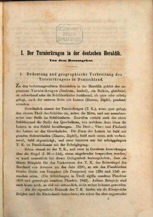 Archiv für deutsche Adelsgeschichte, Genealogie, Heraldik und Sphragistik : Vierteljahrsschrift. 1. 1863