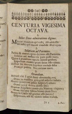 Centuria Vigesima Octava.