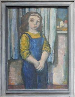 Ruth mit blauer Trägerhose