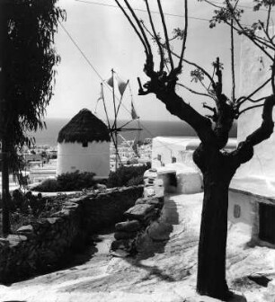 Reisefotos Griechenland. Mykonos. Ano Mili. Eine der fünf Windmühlen (Kato Mili)