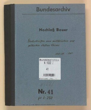 Militärischer und politischer Aufbau Chinas (Denkschriften)