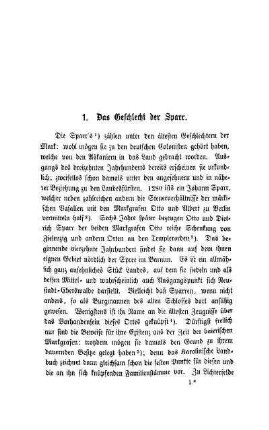 1. Das Geschlecht der Sparr