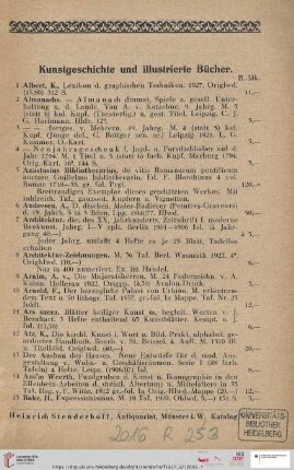 Kunstgeschichte und illustrierte Bücher (Nr. 1 - 555)