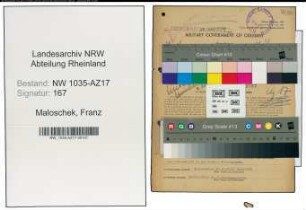 Entnazifizierung Franz Maloschek , geb. 13.09.1898 (Bergbauangestellter)