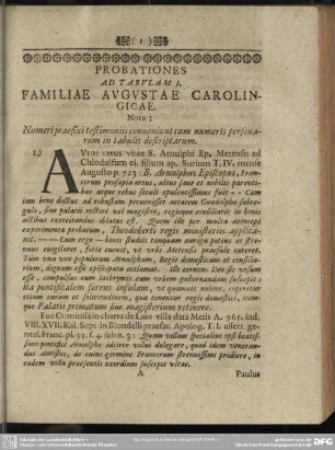 Probationes Ad Tabulam I. Familiae Augustae Carolingicae