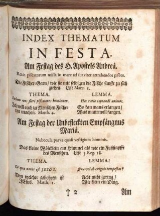 Index Thematum in Festa.