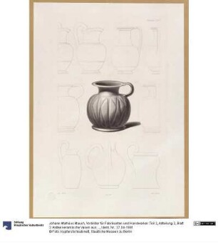 Vorbilder für Fabrikanten und Handwerker. Teil 2, Abteilung 2, Blatt 3: Antike keramische Vasen aus der Sammlung Hamilton im British Museum