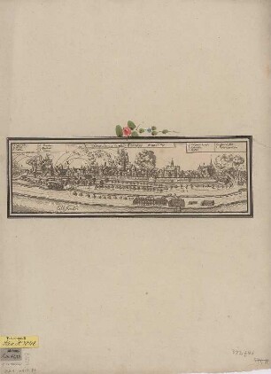 Ansicht von der Zerstörung Wittenbergs, Kupferstich, ab 1760 : Bombardirung der Stadt Wittenberg, Anno 1760. - [S.l.] , [ab 1760]. - 1 Kunstbl. : Kupferst. ; 14 x 10 cm