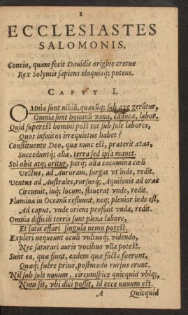 Ecclesiastes Salomonis.