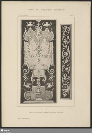 Panneau de tapisserie, Frise en coloris sur fond d'or