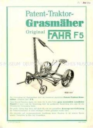Traktor-Grasmäher Modell F5