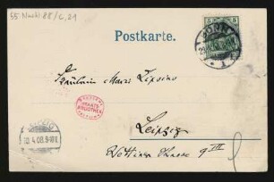 Postkarte an La Mara : 04.08.1909