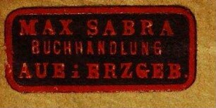Buchhandlung Max Sabra (Aue) / Etikett: Buchhändler/Buchhändlerin
