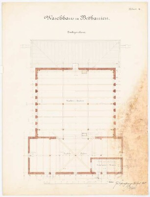 Evangelisches Diakonissenkrankenhaus Bethanien, Berlin-Kreuzberg Waschhaus: Grundriss DG 1:50