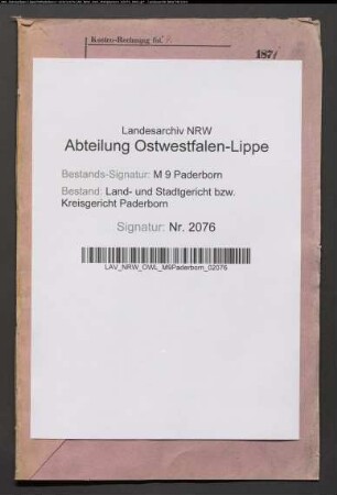 Erblasser: Schlüter, Hermann; Erblasser: Schlüter, Anna, geb. Wellige: