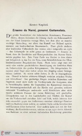 Erstes Kapitel: Erasmo da Narni, genannt Gattamelata